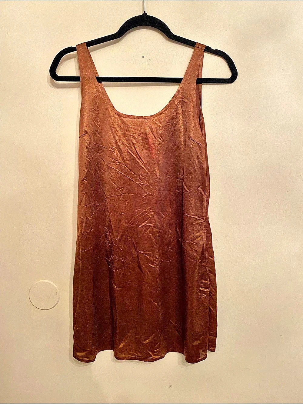 SPANX Mini Slip Dress/ Tank top- Size Large- Sheer Brown